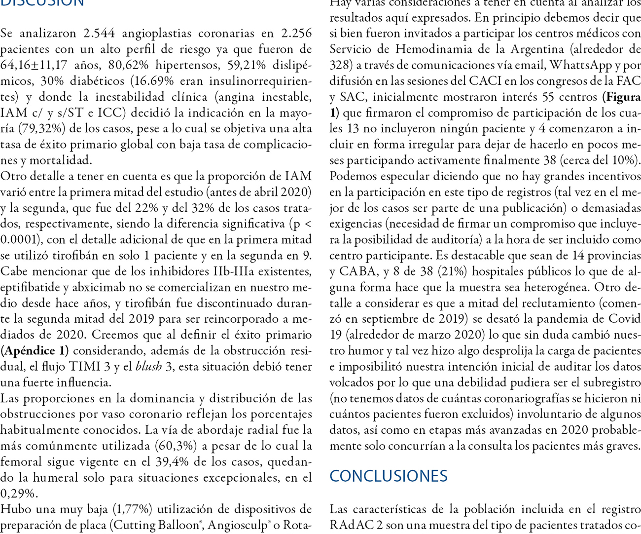 Registro Argentino de Angioplastia Coronaria 2 (RAdAC 2). Resultados iniciales