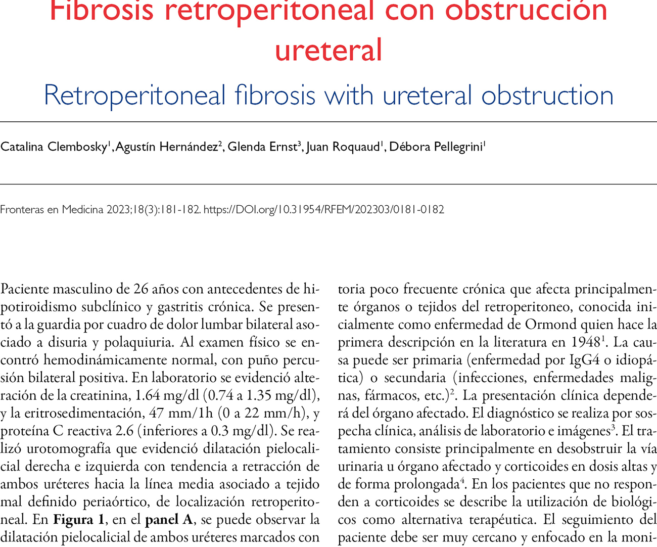 Fibrosis retroperitoneal con obstrucción ureteral 